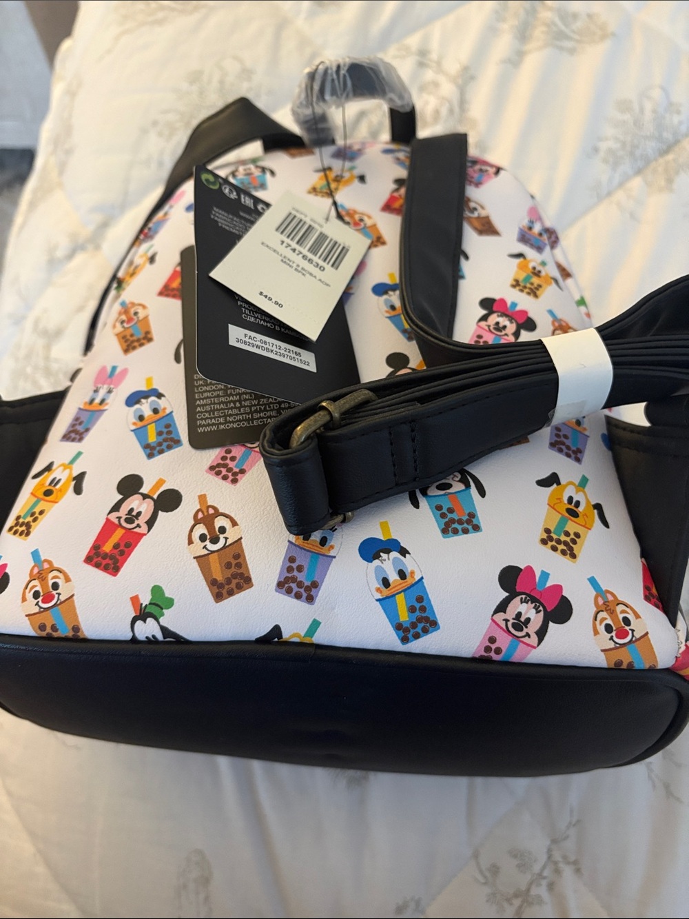 Loungefly White Disney Character Bubble Tea Mini Backpack - Picture 2 of 5